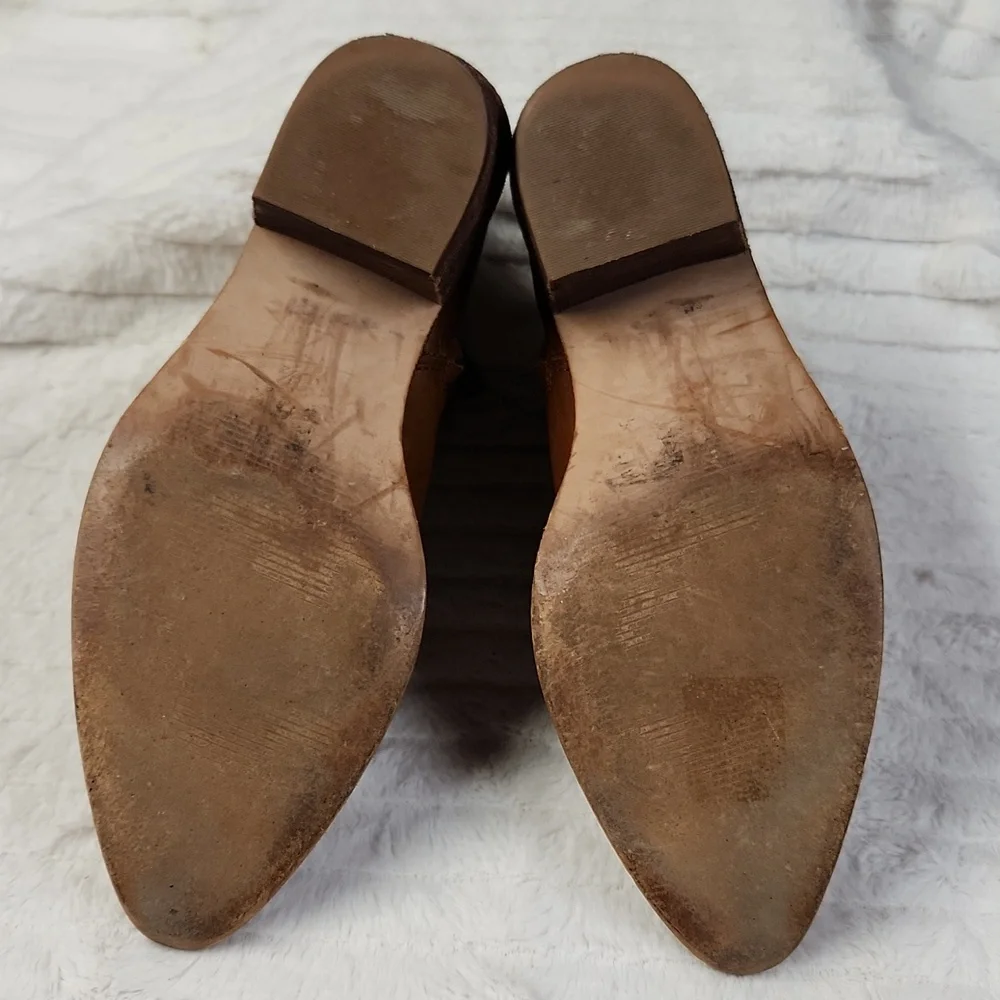 Madewell Charley Size 8.5 M Chestnut Brown Leather Booties Zip Cowboy Western - Picture 11 of 14